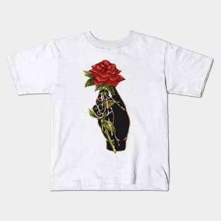 Rose - Gilded Hand Series - Dark Kids T-Shirt